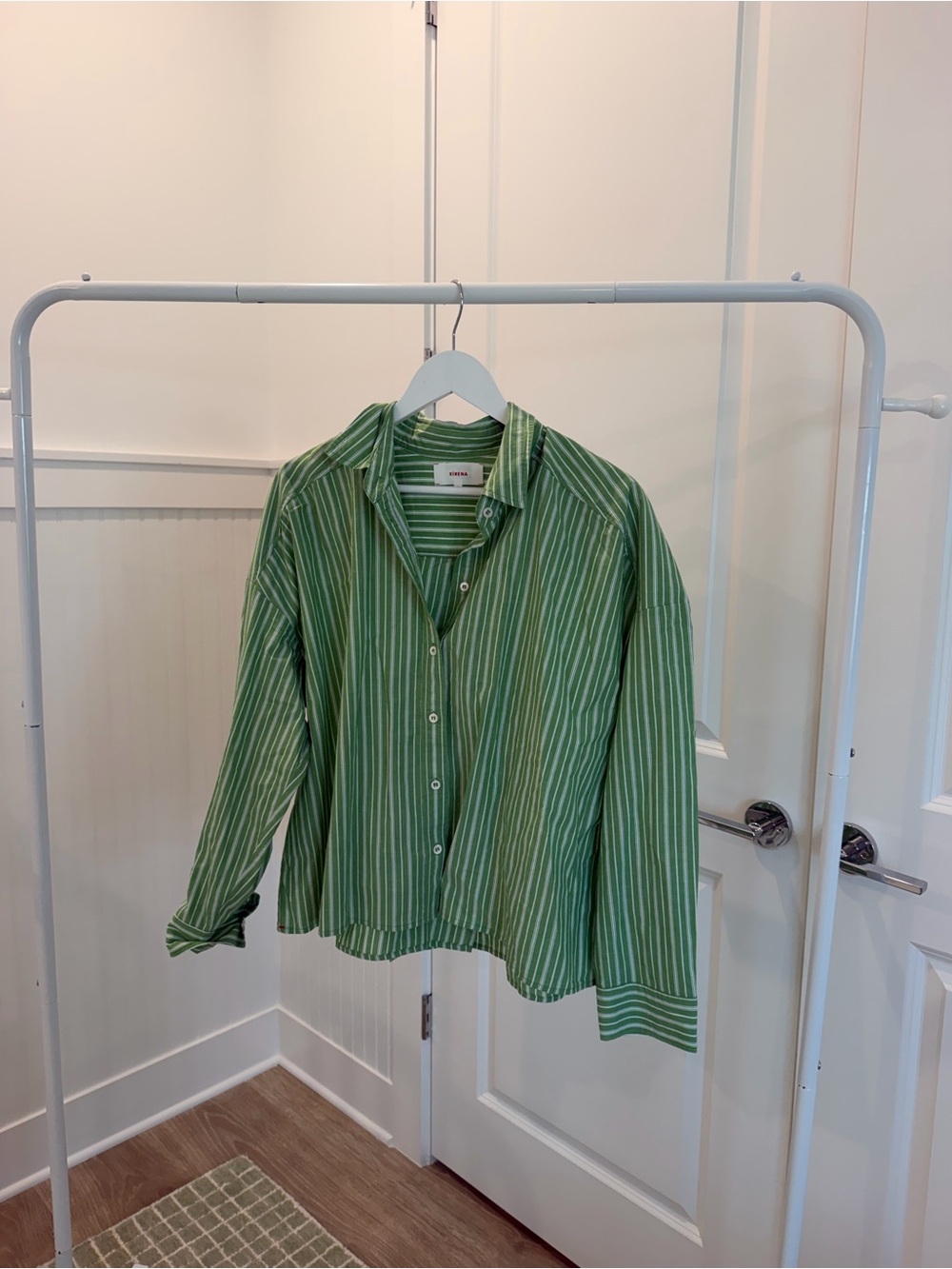 XiRENA Green and White Striped Button-Up Shirt - Picture 2 of 4